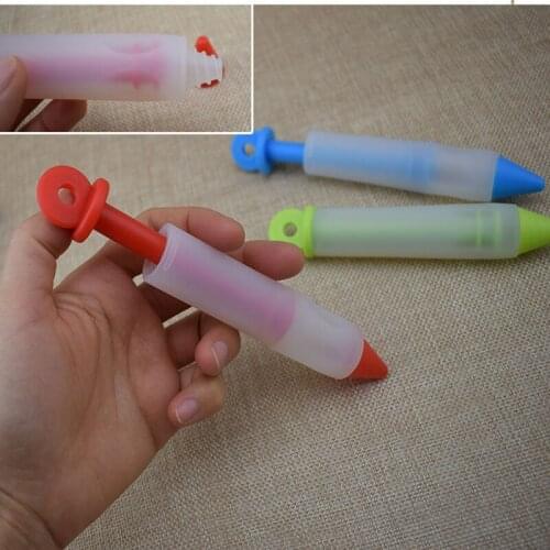 4pcs Cream Gun Silica Gel Decorating Food Baking Pen Chocolate Cake Nozzle Squeezed Syring Cookie Painting Tool Accessories