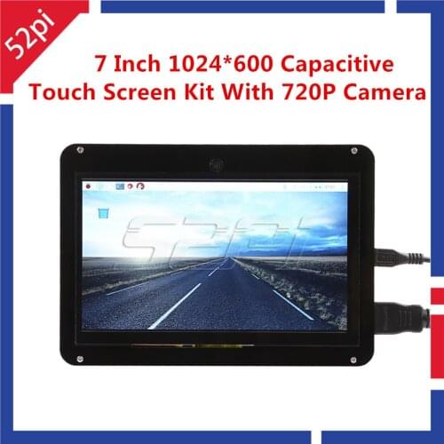 52Pi Free Driver 7 Inch 1024x600 Capacitive Touch Screen Display Kit with 720P Camera for Raspberry Pi/Windows/Beaglebone Black
