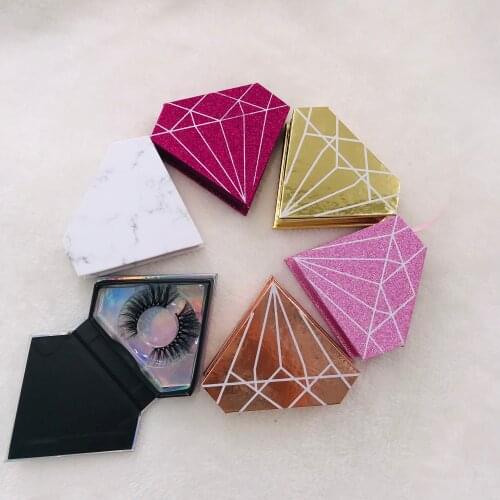 6 Pair/Lot Mink 5D Eyelashes Custom Diamond Shape Package Natural Long Lashes