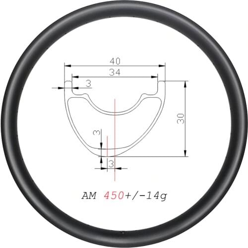 450g MTB AM 40mm wide asymmetric ENDURO carbon rims 650B clincher tubeless 30mm deep UD 3K 12K 24H 28H 32H all mountian wheels