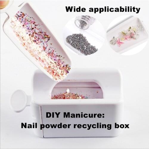 Double Layer Glitter Powder Drill Nail Art Manicure Tools Profesional Jewelry Recycling Box Storage Portable Container