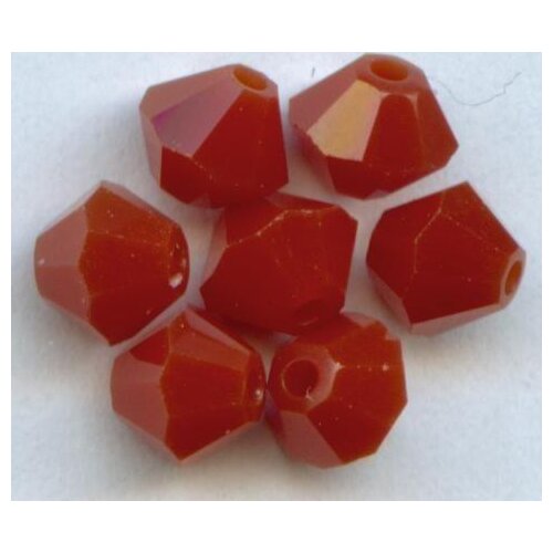 Free Shipping, 288pcs/Lot 6mm Red Coral color Chinese Top Quality Crystal Bicone Beads