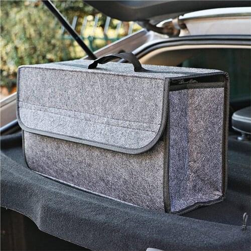 Free shipping Car Trunk Organizer Car Soft Felt Storage Box Cargo Container Box Trunk Bag Stowing Tidying Holder Multi-Pocket