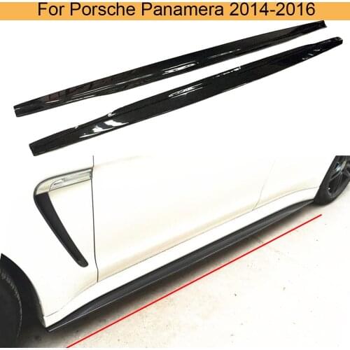 Carbon Fiber Side Skirts Apron For Porsche Panamera 2014-2016 Car Door Bumper Lip Cover Extension Trim Aprons Side Skirts