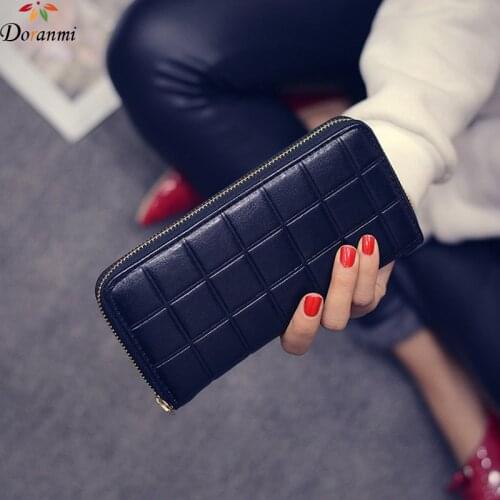 DORANMI Simple Styel Women Black Wallet Classic Long Wallet Female Purse Bags Coins Clutch Wallets Brand DesignNPJ010