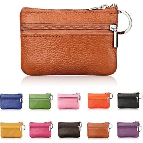 PU Leather Coin Purses Womens Small Change Money Bags Pocket Wallets Key Holder Case Mini Functional Pouch Zipper Card Wallet