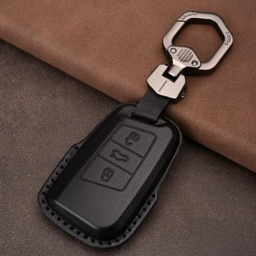 Leather Car Key Case Cover For Volkswagen VW Magotan Passat B8 CC Golf For Skoda Superb A7 Accessories