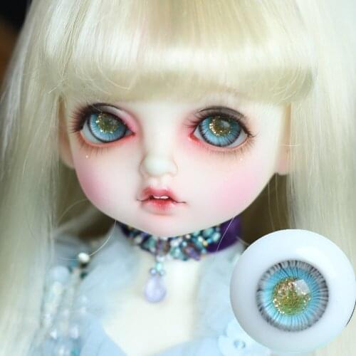 BJD doll eyes suitable for 1-3 1-4 1-6 size full flash pupil glass eyes gold clear smart super bright boutique doll accessories