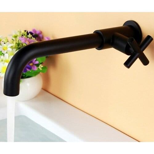 Brass Wall Mount Basin Faucet Single Cold Water Tap Bathroom Kitchen Sink Tap Spigot Garden Spout Mop Pool Faucet