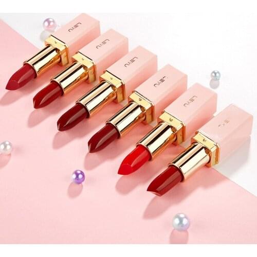 Best Christmas Gift Nude Lipstick Matte 6 Lip Color Velvet Red Kiss Proof Waterproof Matte Lipstick Long Lasting Makeup Cosmetic