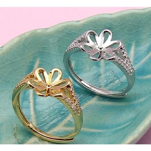 Fashion Pearl Ring Accessories, Ring Findings, Ring Jewelry Parts Fittings Mountings, 10pcs/lot