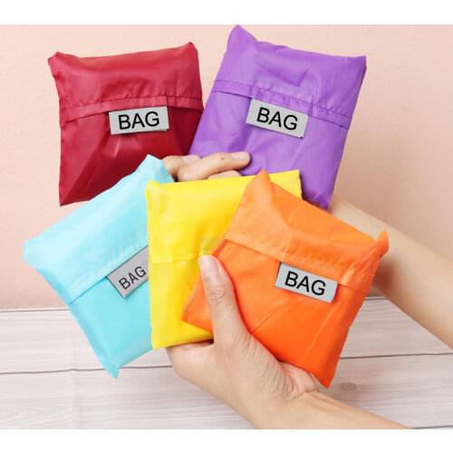 New Fashion Foldable Shopping Bag Portable Tote Folding Pouch Reusable Eco-friendly Tote Market Grocery Shopping Bag