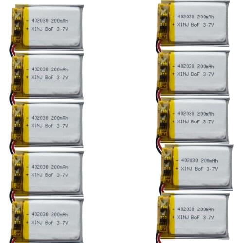 XINJ 3.7V 200 mAh Rechargeable Polymer Li Lithium Battery Lipo 402030 For smart watch MP3 Music Player GPS Sat Nav Navigation