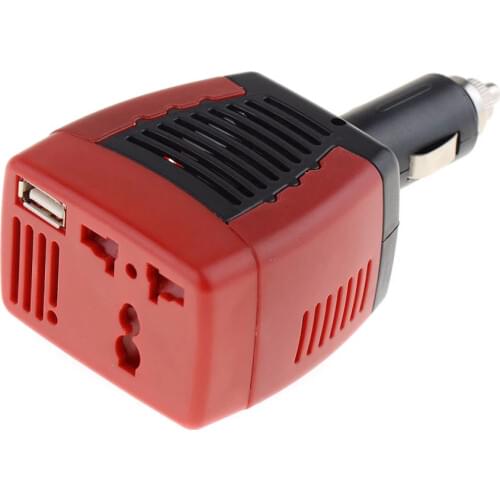 Portable Car Inverters DC 12V to AC 220V With 5V USB Charger Port Cigarette Lighter Car Power Inversor 75W Converter