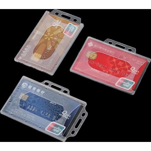 Clear Acrylic Hard Plastic Multi-useBadge Work ID Card Holder Protector Cover Case ID Card Holder Useful Design Office Supplies