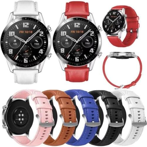 22mm Replacement Faux Leather Watchband Strap for Sam-sung Huawei Smart Watch Wearable Devices Smart Accessories