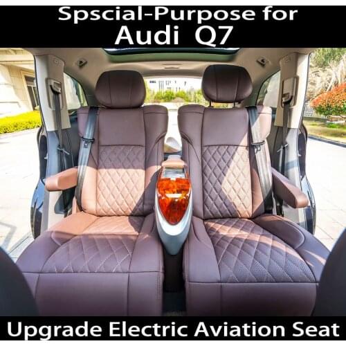 For Audi Q7 Luxury Electric Adjustable Aviation Seats with center armrest box back row Audi Q7 Modified upgrade kit