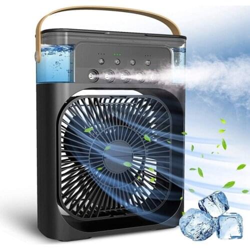 Portable Air Conditioner Fan,Air Cooler with 7 Colors LED Light, 1/2/3 H Timer, 3 Wind Speeds for Office, Home
