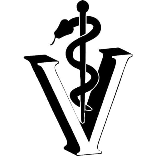 Veterinary Creative Auto Sticker Motorcycle Black PVC Waterproof and Sunscreen Car Decals Decorate /silver 21cm*14cm