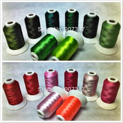 Green Series Colors Computer Machine Embroidery Thread Filament 550yds *8 +The Pretty in Pink Series Polyester Thread 500m*8