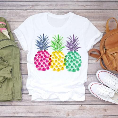 Summer Women T-shirt Pineapple Watercolor Fruit Cartoon Lady Cute T-shirts Top T Shirt Ladies Womens Female Graphic Tees