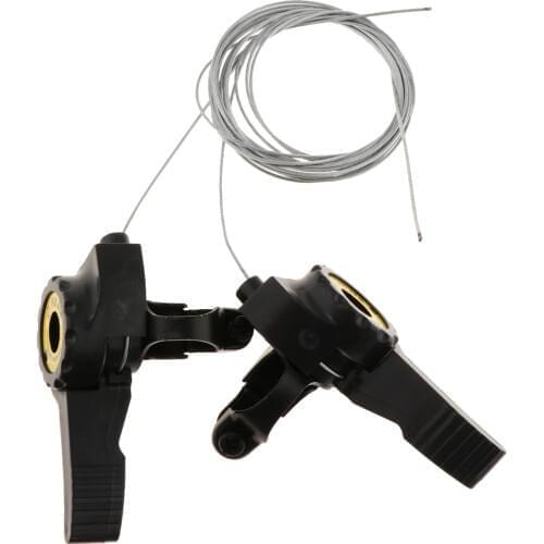 1 Pair 3x5/6/7 MTB Bike Thumb Gear Shifter Top Mount Shifters Silvery