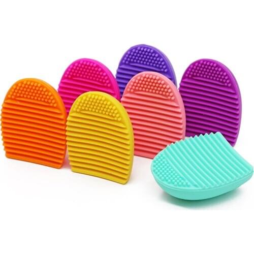 1pc 7 Colors Washing Cleaning Brush Makeup Silicone Wash Brush Pad Mat Brush Cosmetic Eyebrow Brush Cleaner Tool Scrubber Board