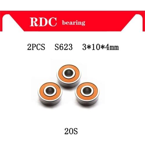 High quality 2PCS ABEC7 S623 2OS 3X10X4mm S623 2RS CB LD 3x10x4 Stainless steel hybrid ceramic ball bearing fishing bearing NEW
