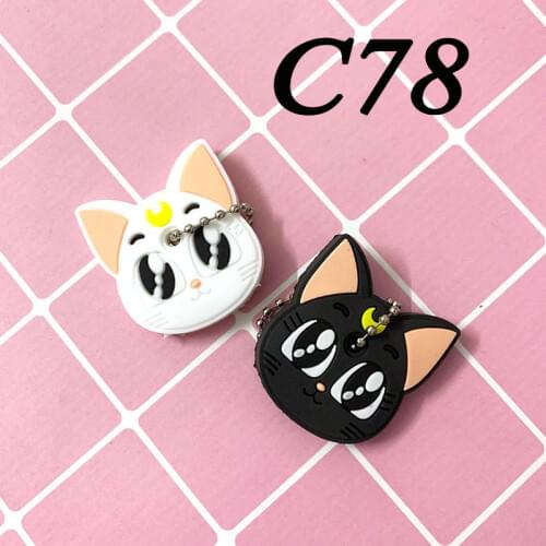 2 PCS/set Cartoon Silicone Protective Keychain Case Cover for Key Control Dust Cartoon Keyrings Holder Organizer Home Supplies