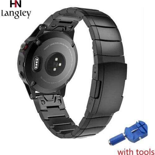 20/22/26 mm Stainless Steel Watchband For Garmin fenix6x Forerunner Fenix 3 / HR / 5X / 5S / 5 Strap Wristband Watch Accessories