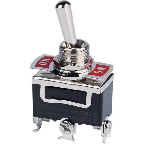 20 Pieces C5R13B Spring return type 15A 250VAC 3-way ON-OFF-ON Momentary Toggle Switch with CE