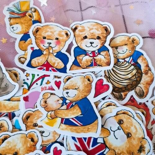 40PCS Cute bear Stickers Crafts And Scrapbooking stickers book Student label Decorative sticker kids toys