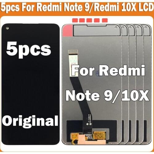 5pcs 6.53'' Original For Xiaomi Redmi Note 9 LCD Touch Screen Digitizer Assembly For Redmi 10X 4G LCD display Screen Replacement