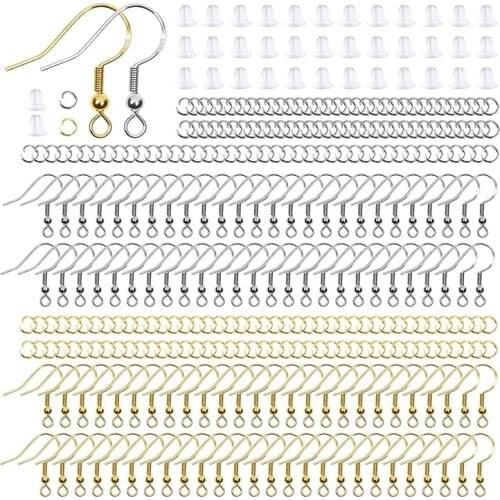 600Pcs Ear Hook Opening Jump Ring Silicone Earplugs 925 Steel Printing DIY Handmade Ear Acupuncture Earring Material