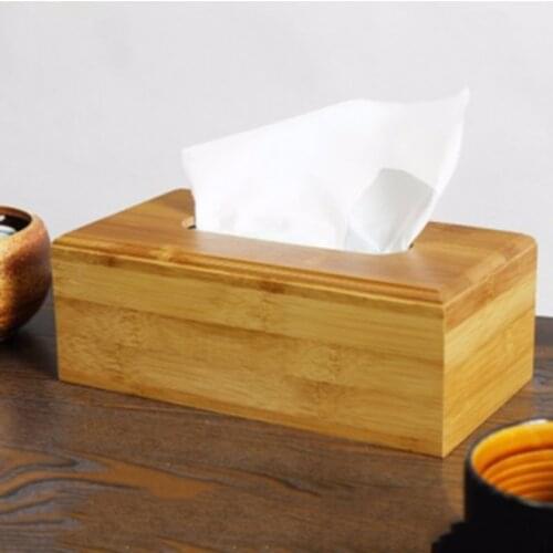 Bamboo box can be used for paper handkerchiefs, as paper towel dispenser with removable bottom as a cosmetic Storage Box