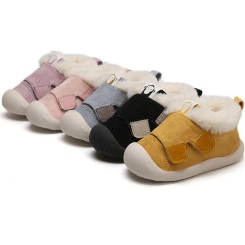 2020 Infant Toddler Boots Winter Warm Plush Baby Girls Boys Snow Boots Outdoor Comfortable Soft Bottom Non-Slip Child Kids Shoes