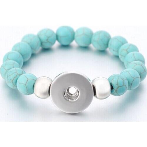 Stone handmade Adjustable snap button bracelet BA1330 (fit 18mm 20mm snap)