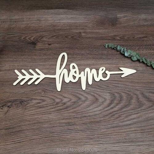 Home Arrow Wood Sign Art, Wooden Sign, Laser Cut Wood, Wood Decor, Family Room Sign, Entryway Sign, Rustic Gallery