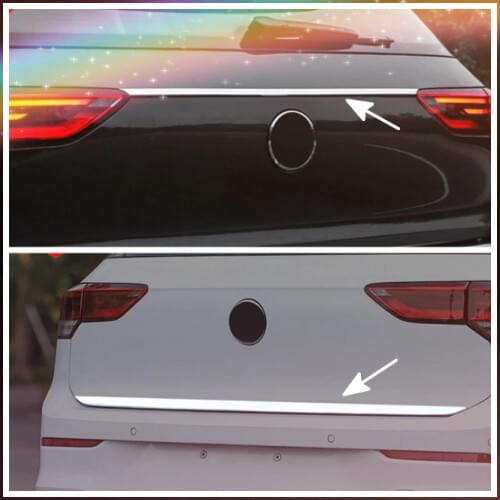 For Volkswagen Golf 8 MK8 2020 2021 Stainless Rear Boot Trunk Tailgate Bottom Lid Molding Strips Garnish Cover Trim Car Styling