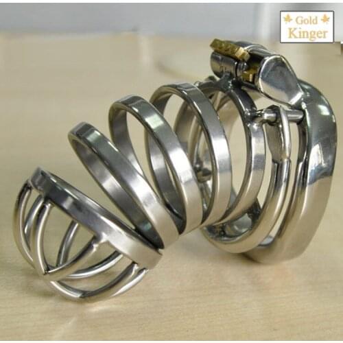 Male Stainless Steel Anti-off Version Chastity Lock Sex Game Chastity Sex Bondage Device Chastity