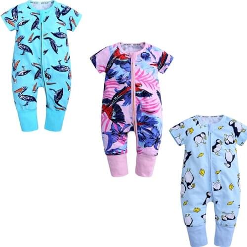 Short sleeve Romper baby boy Girl Spring Summer clothes Cotton animal print newborn rompers clothing toddler costume jumpsuit