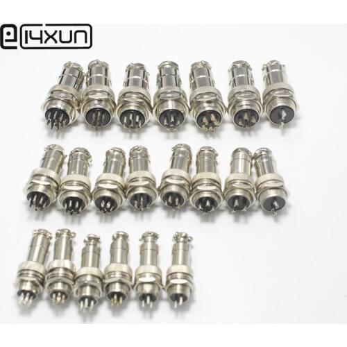 1Set Gx12 GX16 GX20 Aviation Plug jack Connector 2 3 4 5 6 7 8 9 10 12 Pin XLR Male Female PCB Chassis Mount Plug Socket
