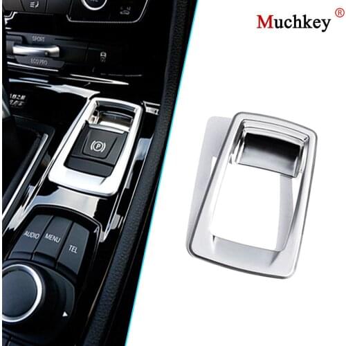 Muchkey Chrome ABS Electronic Handbrake P File decoration frame decals for BMW 2 series Active Tourer 218i Car Accessories 1Pcs