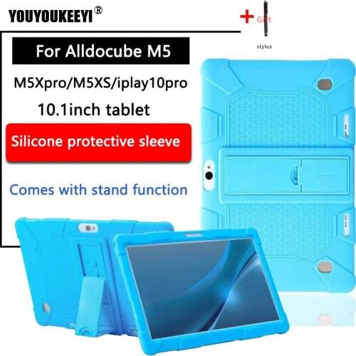 Soft silicone case for Alldocube M5/s/M5X pro 10.1 tablet pc Kids Safe Shockproof Silicone cover for iplay10pro Comes with stand