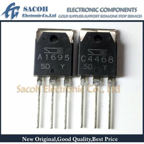 Free Shipping 10Pairs 2SA1695 + 2SC4468 or 2STA1695 + 2STC4468 TO-3P Silicon PNP + NPN Epitaxial Planar Transistor