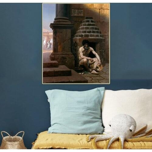 Beware of the dog by Jean Leon Gerome Canvas Oil Decorative Painting Aesthetic Picture Wall Decor Home Living Room Decoration