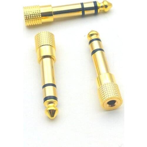 200pcs 6.3 adapter Audio 6.35mm Male Plug to 3.5mm Female Jack Aux Stereo TRS Adapter
