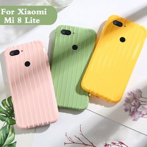 Luxury Luggage For Xiaomi Mi 8 Lite case Fashion Cute Suitcase Trunk TPU phone Silicone Back Cover For Xiaomi Mi 8 Lite Coque