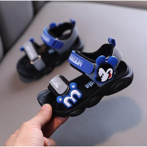 Summer Baby Boys Non-slip Beach Shoes Girl Open Childrens Sandal Mickey Boy Shoes Student Soft Toddler Kids Sandals
