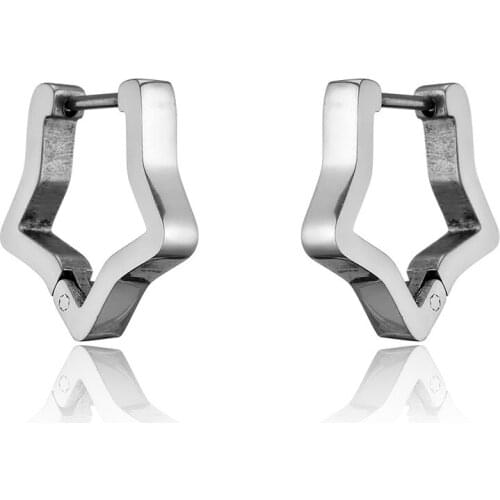 Fashion Star U Shaped Stainless Steel Earrings For Women Girls New Design Geometric Stud Ear Jewelry Party Gifts 2 Pieces